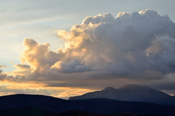 Sunset and clouds in Italy
