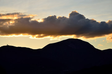 Sunset and clouds in Italy