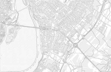 Obraz premium Brossard, Quebec, Canada, bright outlined vector map