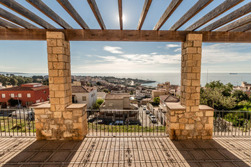 Panoramic view of Mediterranean Sea in Tarragona, Catalonia, Spain