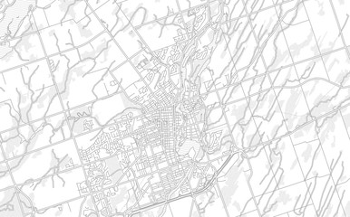 Peterborough, Ontario, Canada, bright outlined vector map
