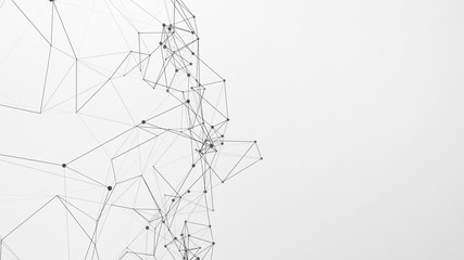 Abstract plexus background with connecting dots and lines. Global network connection, digital technology and communication concept.