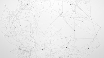 Abstract plexus background with connecting dots and lines. Global network connection, digital technology and communication concept.