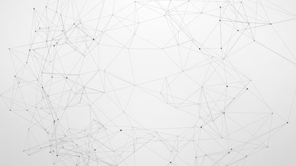 Fototapeta premium Abstract plexus background with connecting dots and lines. Global network connection, digital technology and communication concept.
