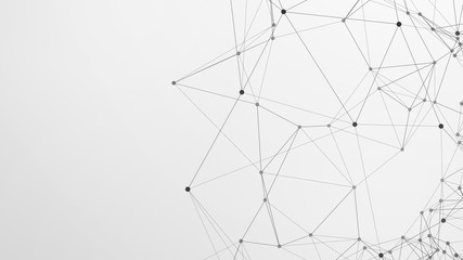 Abstract plexus background with connecting dots and lines. Global network connection, digital technology and communication concept.