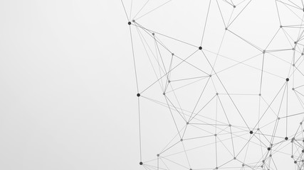 Abstract plexus background with connecting dots and lines. Global network connection, digital technology and communication concept.