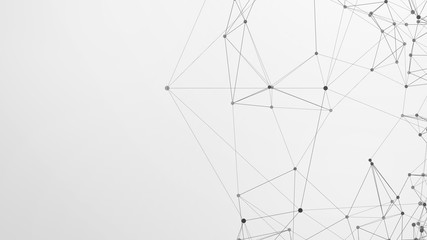 Abstract plexus background with connecting dots and lines. Global network connection, digital technology and communication concept.