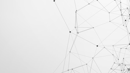Abstract plexus background with connecting dots and lines. Global network connection, digital technology and communication concept.