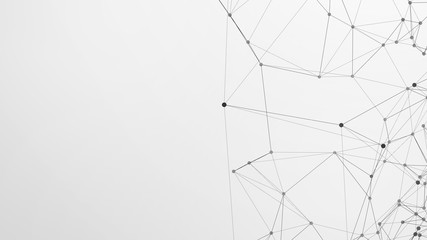 Abstract plexus background with connecting dots and lines. Global network connection, digital technology and communication concept.