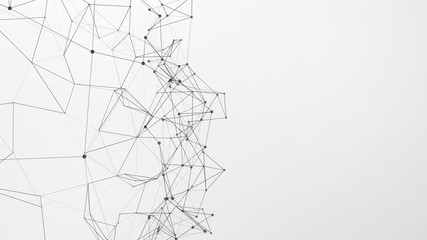 Abstract plexus background with connecting dots and lines. Global network connection, digital technology and communication concept.