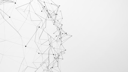 Abstract plexus background with connecting dots and lines. Global network connection, digital technology and communication concept.