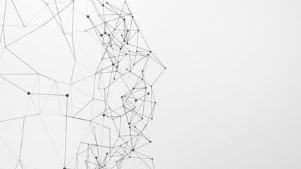 Abstract plexus background with connecting dots and lines. Global network connection, digital technology and communication concept.