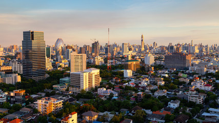 Bangkok city view at sunset. Thailand.