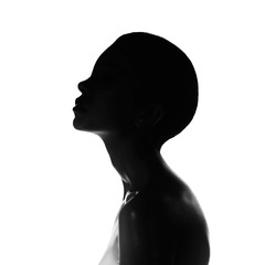 Surrealistic young lady with shadow on her body