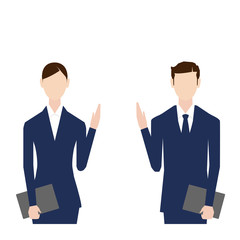Business people. Vector illustration. Flat design. Man and woman. White background.