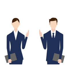 Fototapeta na wymiar Business people. Vector illustration. Flat design. Man and woman. White background.