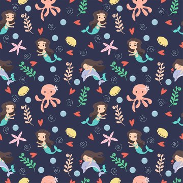 mermaid pattern Fabric