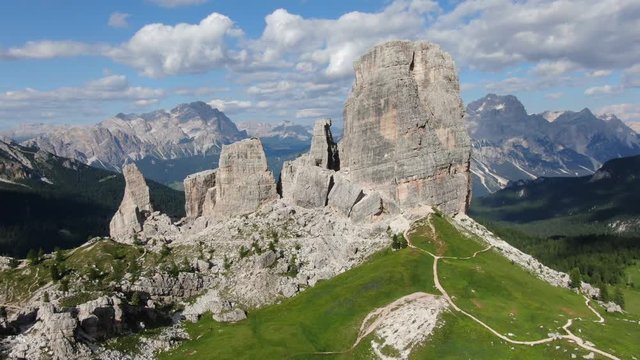 Cinque Torri Dolomites alps in Italy