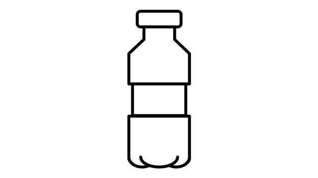 The icon bottle for animation with simple outline set. The collection of bottle icon. element of icon bottle for the water. The shape of bottle in outliner vector style.