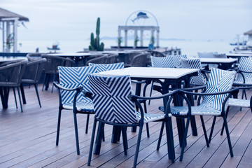 luxury resort,Luxury chair  and beauty outside exterior,Outside dining table