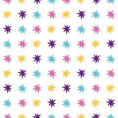 Seamless pattern with colorful stars