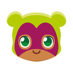 Vector cute kawaii kid superhero colorful isolated
