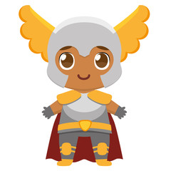 Fototapeta premium Vector cute kawaii kid superhero colorful isolated
