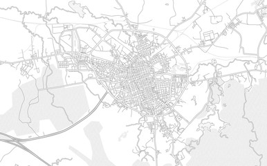 Fototapeta na wymiar Santa Clara, Villa Clara, Cuba, bright outlined vector map
