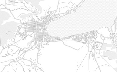 Matanzas, Matanzas, Cuba, bright outlined vector map