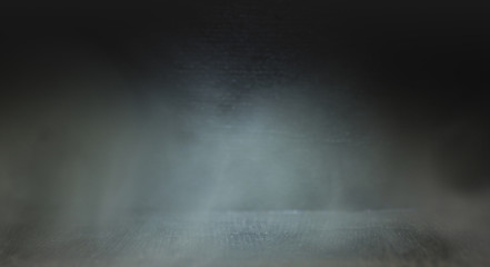 Smoke and light scene, black background