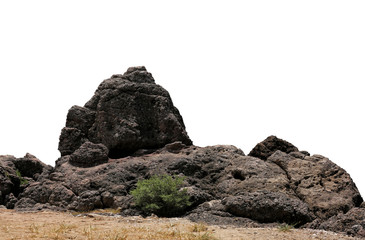 Big rock isolated on white background.