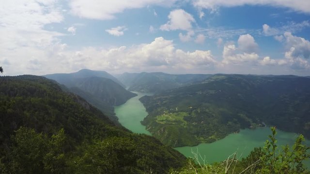 Timelapse of Perucacko Jezero seen from view point Banjska Stena