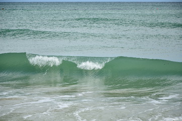 Italian stony beach after a storm