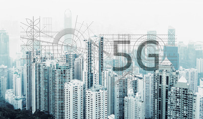 5G wireless network internet mobile concept