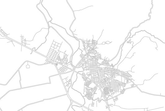 Comayagua, Comayagua, Honduras, bright outlined vector map