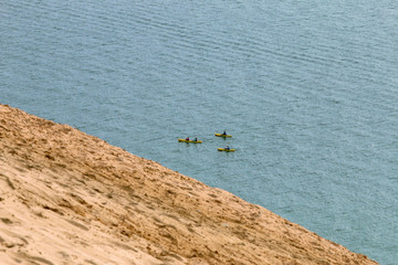 kayaks on lake
