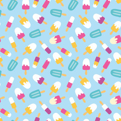 Seamless pattern with colorful ice creams