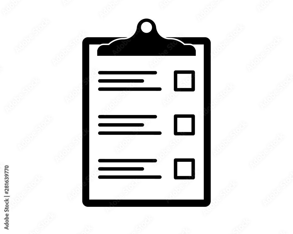 Poster checklist icon. clipboard vector template.