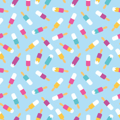 Seamless pattern with colorful ice creams