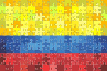 Colombia flag made of puzzle background - Illustration