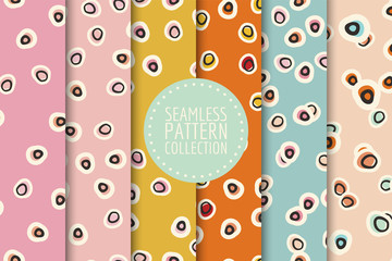 Cute colorful seamless patterns collection