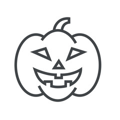Line icon evil pumpkin