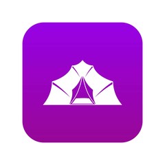 Hiking and camping tent icon digital purple for any design isolated on white vector illustration