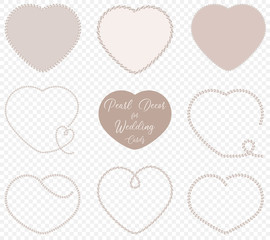 Pearl hearts for wedding decoration