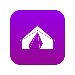 Open tent icon digital purple for any design isolated on white vector illustration