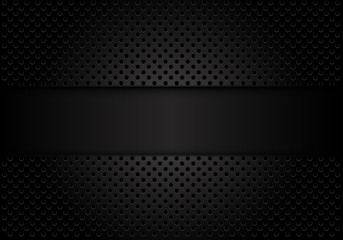 Abstract dark grey banner on circle mesh pattern design modern futuristic background vector illustration.