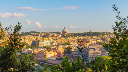 Fototapeta na wymiar Skyline of Rome, Italy. Rome architecture and landmark, cityscape