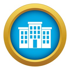 Building icon blue vector isolated on white background for any design