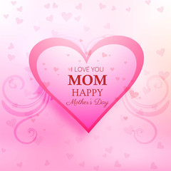 Happy mother's day card with heart background