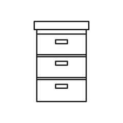 wooden drawer forniture isolated icon
